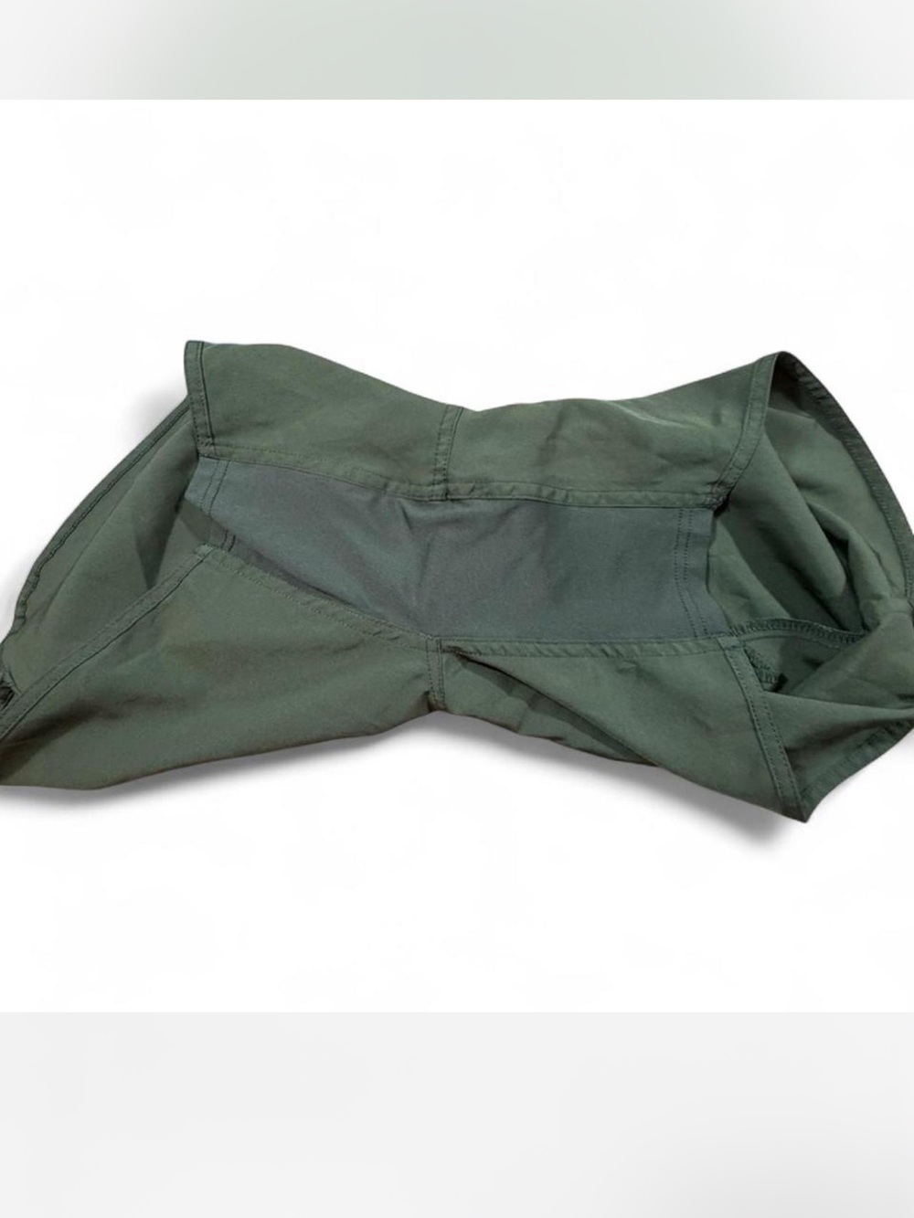 Olive Green Skull Logo Athletic Shorts Gym Goth Streetwear - Picture 5 of 5